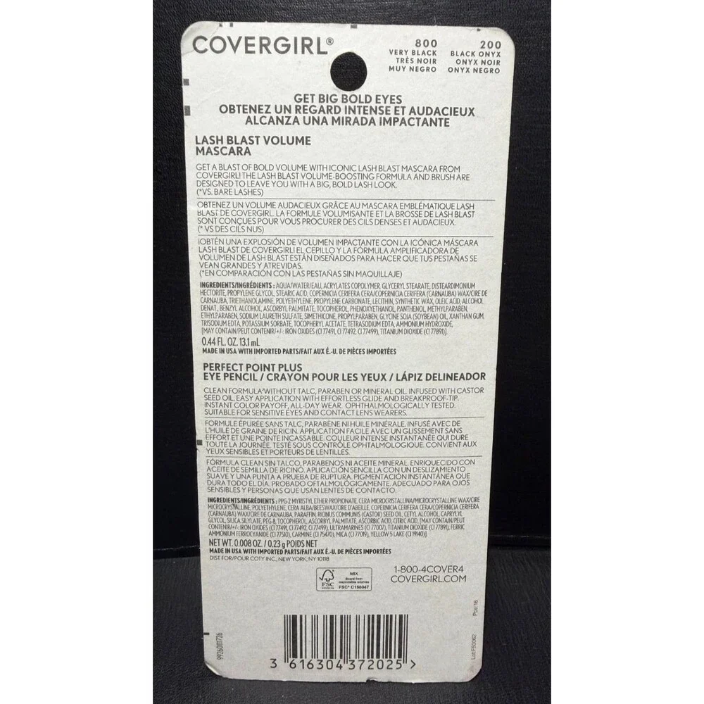 CoverGirl Lash Blast Volume 800 + Eye Pencil 200 Black Onyx